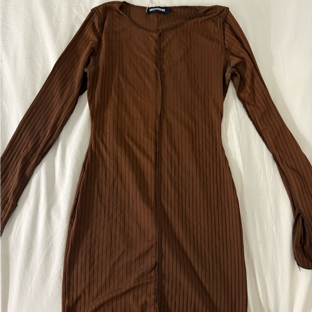 Brown mini dress